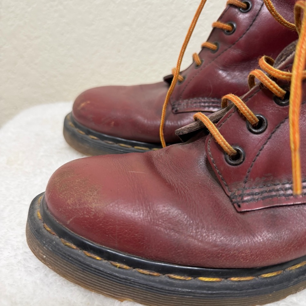 Dr. Martens Burgundy 1460 8 eyelet lace up leather boots unisex Size - Picture 2 of 13